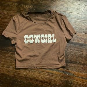 SHEIN Cropped baby tee cowgirl shirt size XS